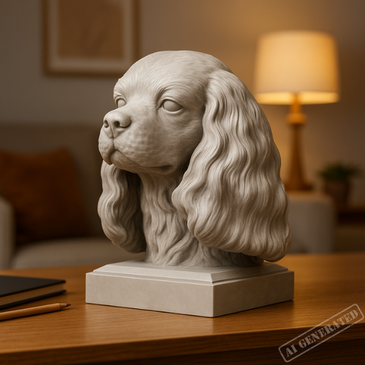 Spaniel cavalier king charles byste